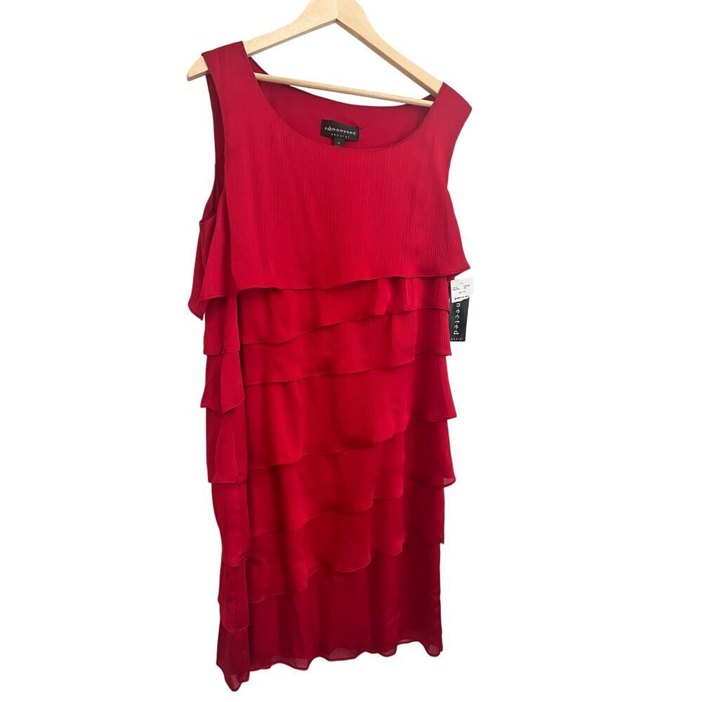 CONNECTED APPAREL LAYERED SLEEVELESS PARTY DRESS SIZE 18 NWT - Picture 2 of 7